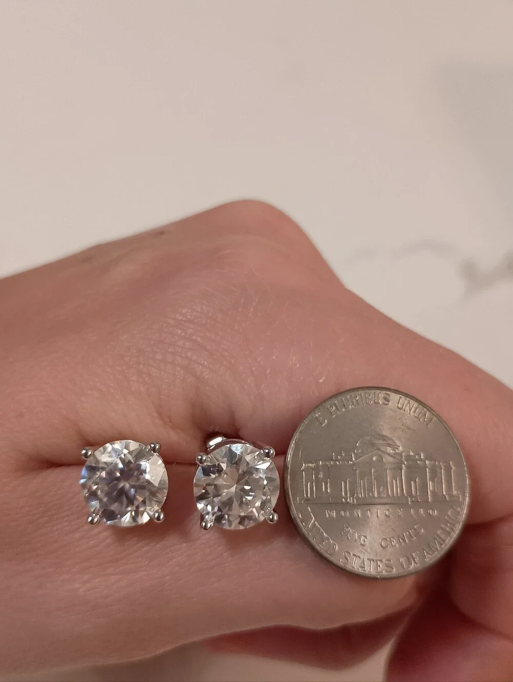 Huge 6CT Moissanite Prong Studs Earrings Real 925 Silver 18k G/P GRA Certificate